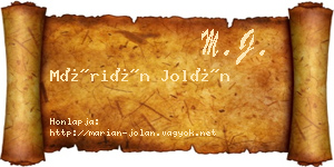 Márián Jolán névjegykártya