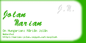 jolan marian business card